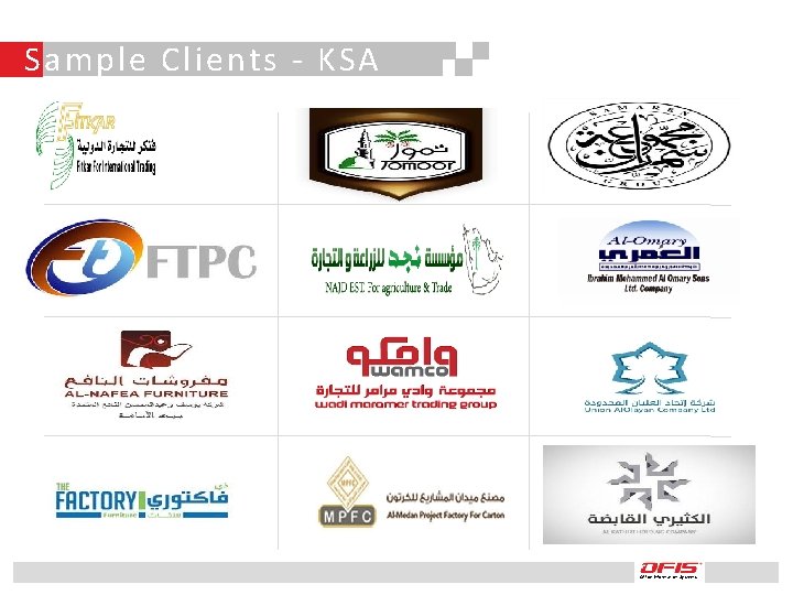 Sample Clients - KSA Office Information Systems 