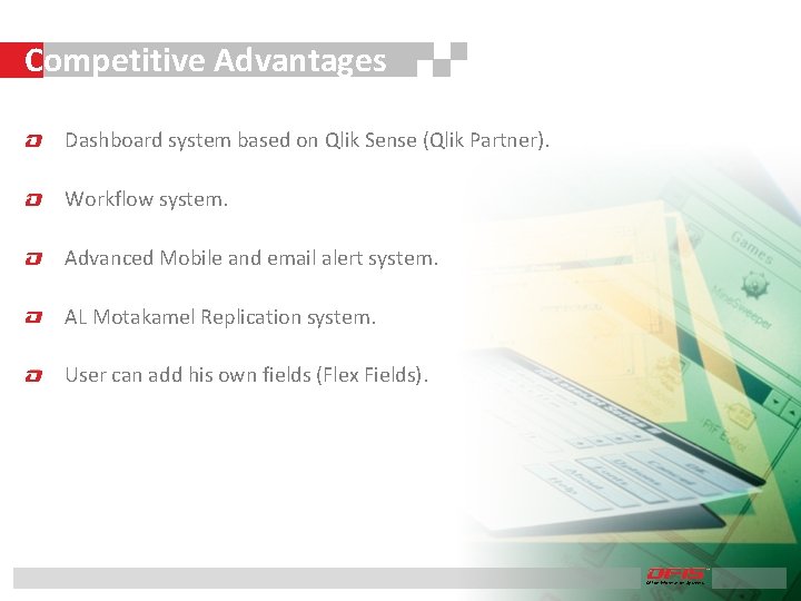 Competitive Advantages Dashboard system based on Qlik Sense (Qlik Partner). Workflow system. Advanced Mobile