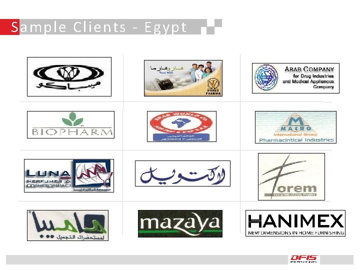 Sample Clients - Egypt Office Information Systems 