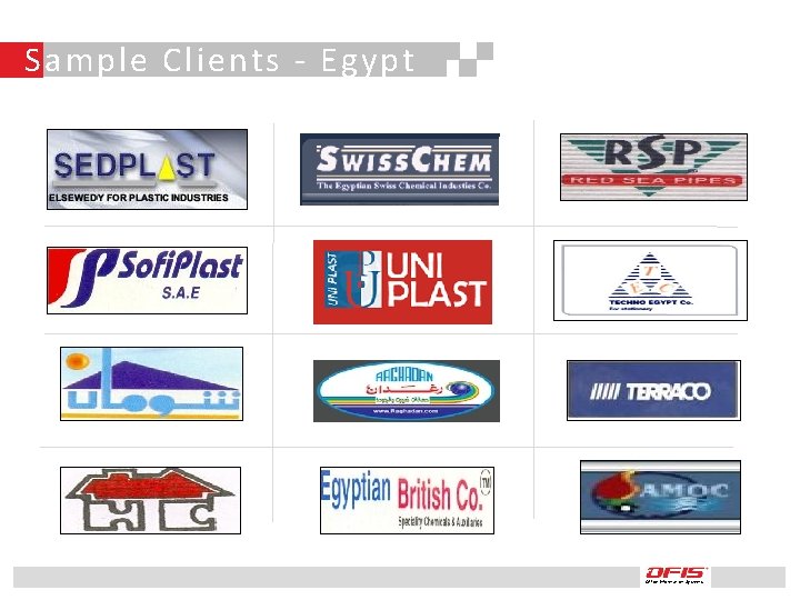 Sample Clients - Egypt Office Information Systems 