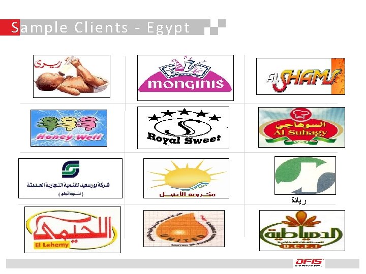 Sample Clients - Egypt ﺭﻳﺎﺩﺓ Office Information Systems 