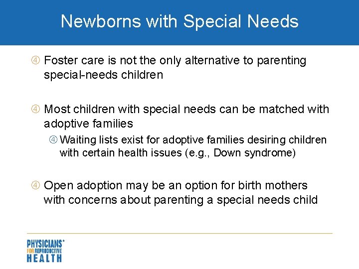 Newborns with Special Needs Foster care is not the only alternative to parenting special-needs