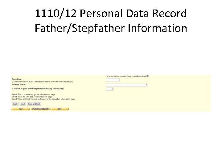 1110/12 Personal Data Record Father/Stepfather Information 
