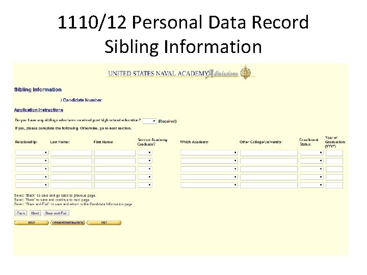 1110/12 Personal Data Record Sibling Information 