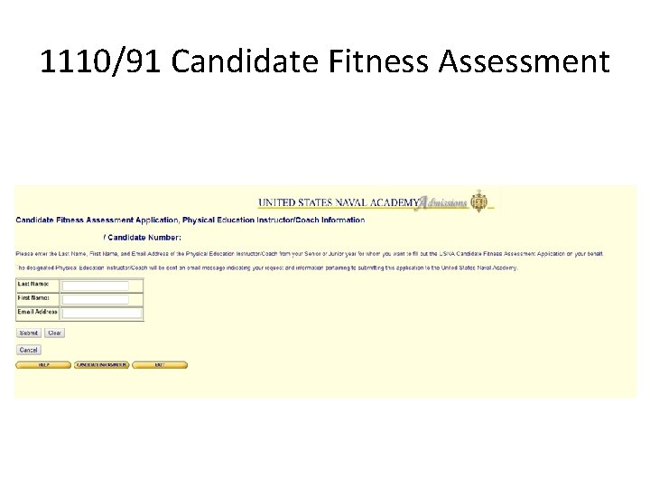 1110/91 Candidate Fitness Assessment 