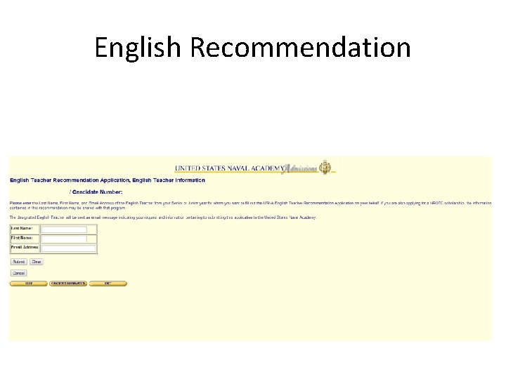 English Recommendation 
