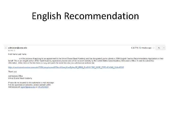 English Recommendation 