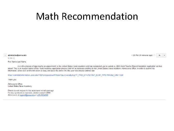 Math Recommendation 