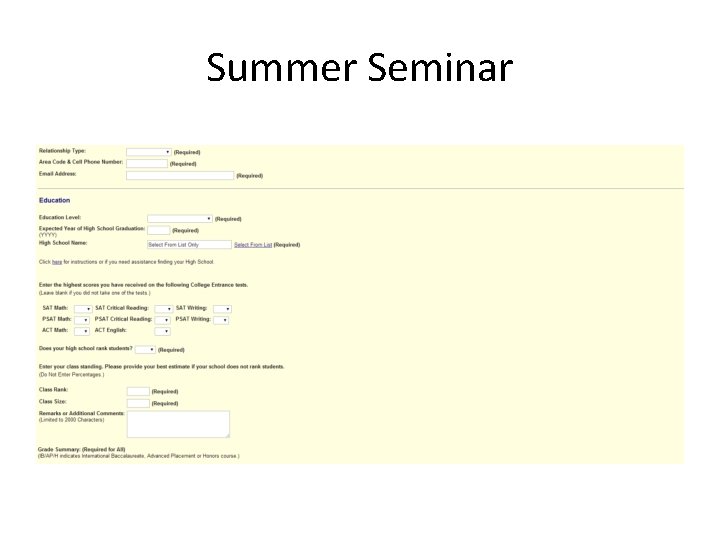 Summer Seminar 