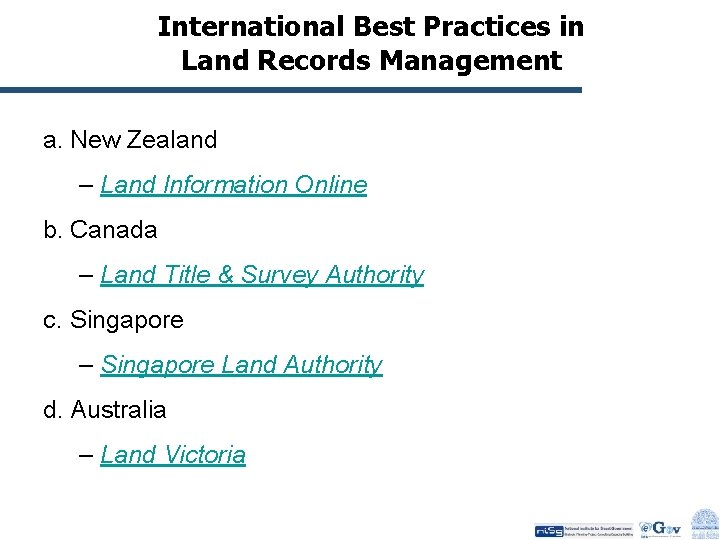 International Best Practices in Land Records Management a. New Zealand – Land Information Online
