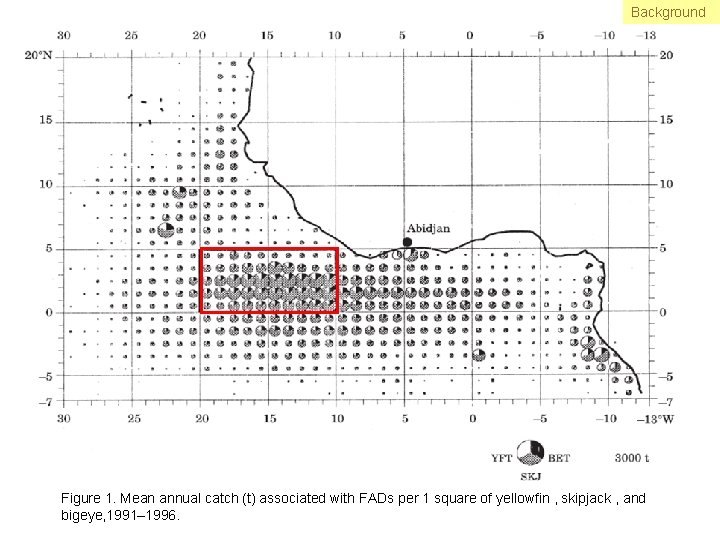 Background Figure 1. Mean annual catch (t) associated with FADs per 1 square of
