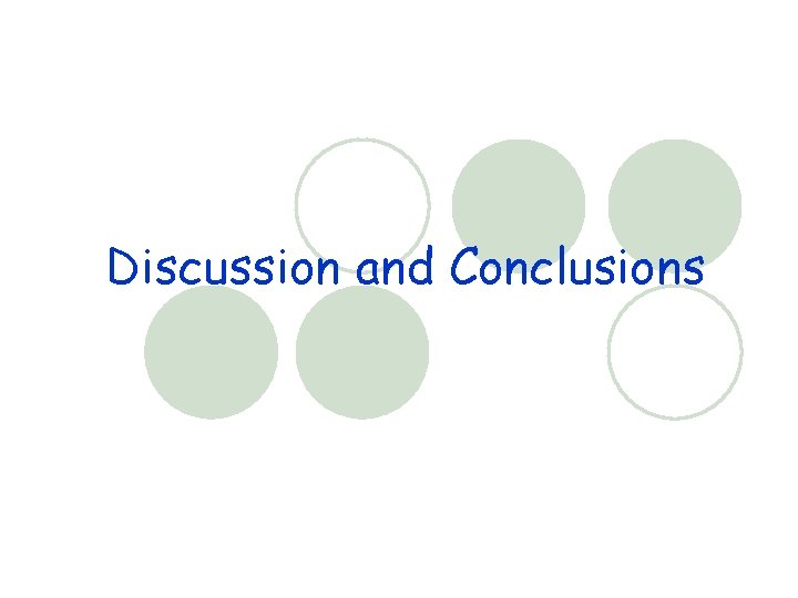 Discussion and Conclusions 