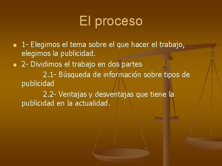 El proceso n n 1 - Elegimos el tema sobre el que hacer el