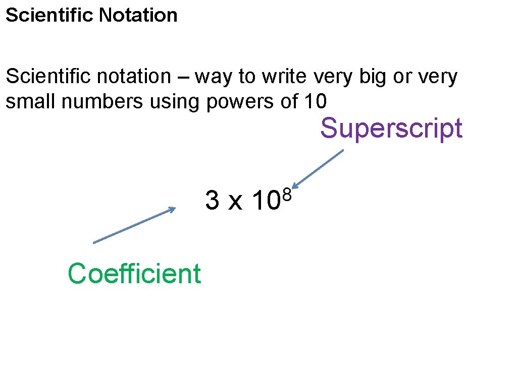 Scientific Notation Scientific notation – way to write very big or very small numbers Scientific Notation Scientific notation – way to write very big or very small numbers
