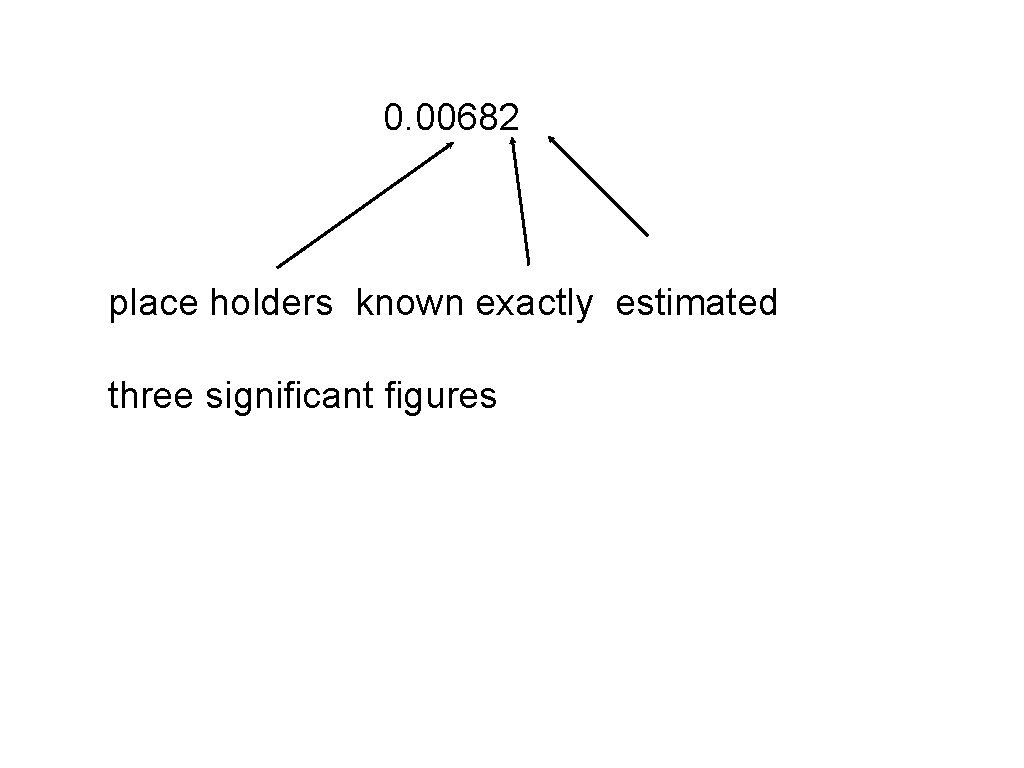 0. 00682 place holders known exactly estimated three significant figures 0. 00682 place holders known exactly estimated three significant figures