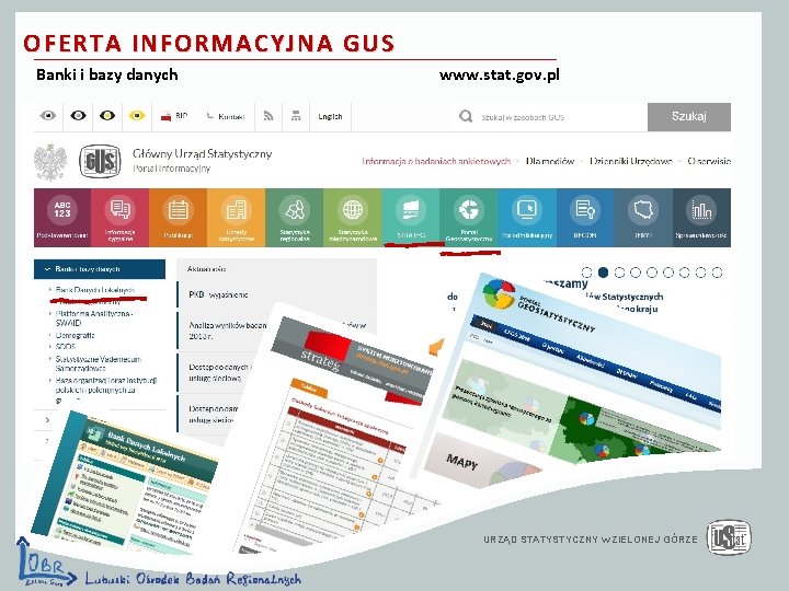 OFERTA INFORMACYJNA GUS Banki i bazy danych www. stat. gov. pl URZĄD STATYSTYCZNY w