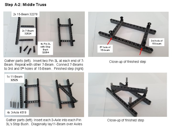 Step A-2: Middle Truss 2 x 15 -Beam 32278 2 x 7 -Beam 32524