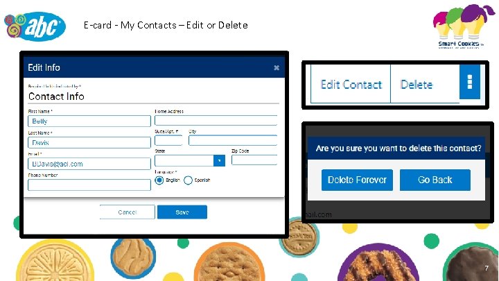E-card - My Contacts – Edit or Delete 7 