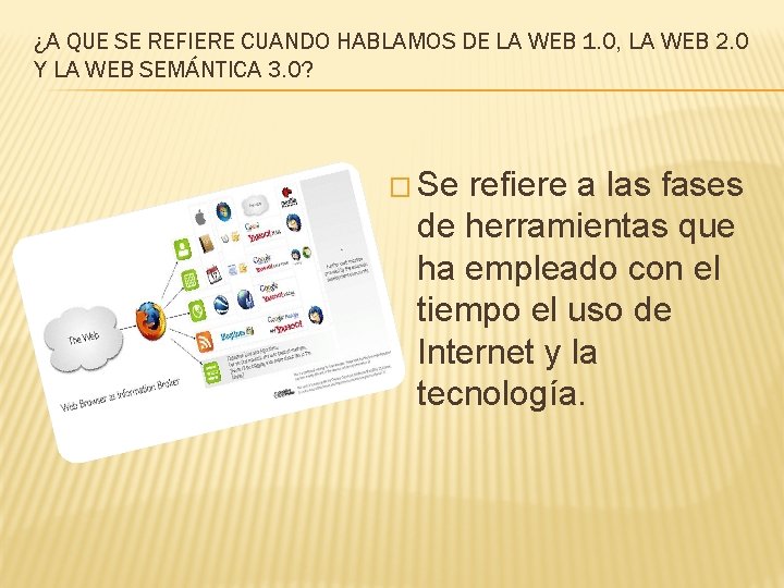 ¿A QUE SE REFIERE CUANDO HABLAMOS DE LA WEB 1. 0, LA WEB 2.