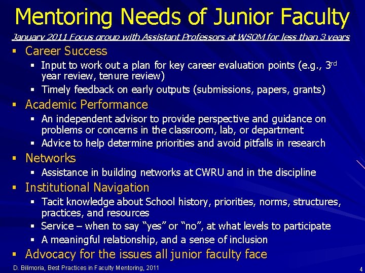 Best Practices in Faculty Mentoring Diana Bilimoria Ph