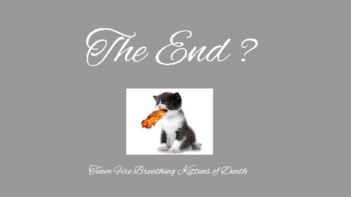 The End ? Team Fire Breathing Kittens of Death 