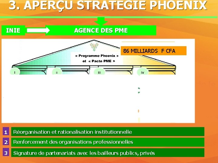 3. APERÇU STRATEGIE PHOENIX INIE AGENCE DES PME 86 MILLIARDS F CFA » 1