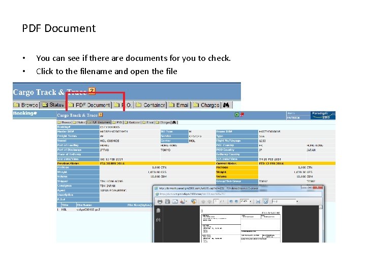PDF Document • • You can see if there are documents for you to