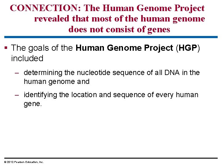 CONNECTION: The Human Genome Project revealed that most of the human genome does not