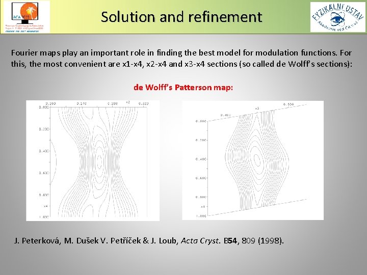 Solution and refinement Fourier maps play an important role in finding the best model