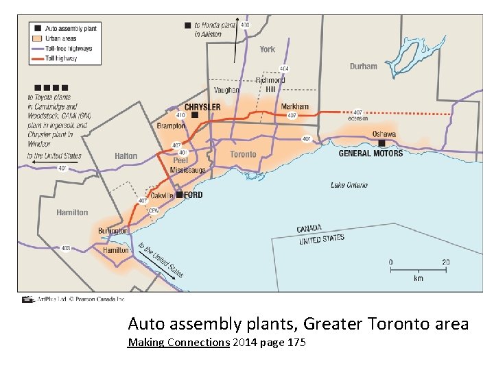 Auto assembly plants, Greater Toronto area Making Connections 2014 page 175 