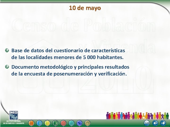 10 de mayo Base de datos del cuestionario de características de las localidades menores