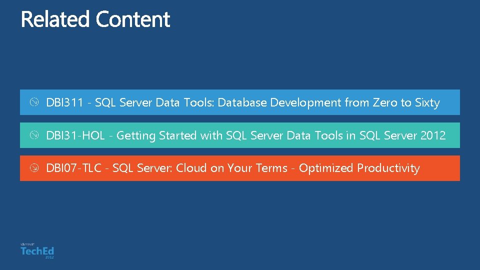 DBI 311 - SQL Server Data Tools: Database Development from Zero to Sixty DBI