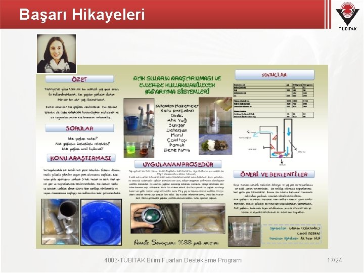 Başarı Hikayeleri TÜBİTAK 4006 -TÜBİTAK Bilim Fuarları Destekleme Programı 17/24 