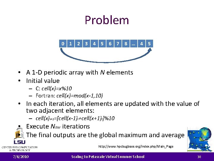 Problem 0 1 2 3 4 5 6 7 8 … 4 5 •