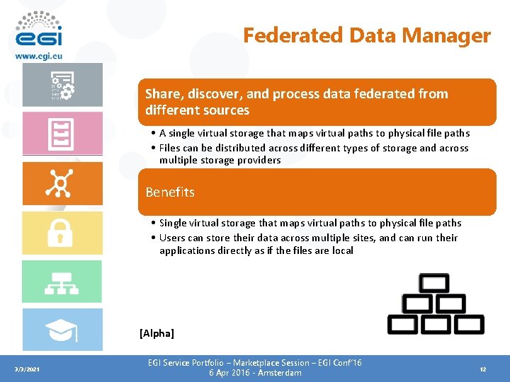 Federated Data Manager Share, discover, and process data federated from different sources • A