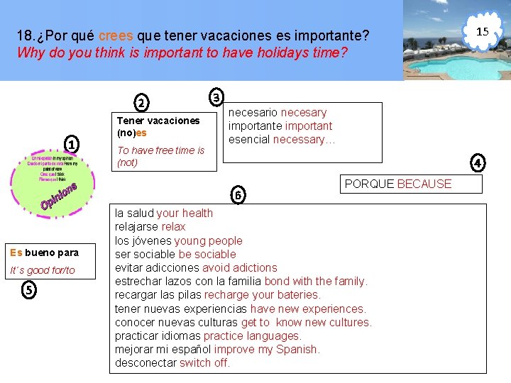 18. ¿Por qué crees que tener vacaciones es importante? Why do you think is