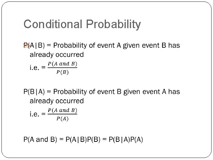 Conditional Probability 