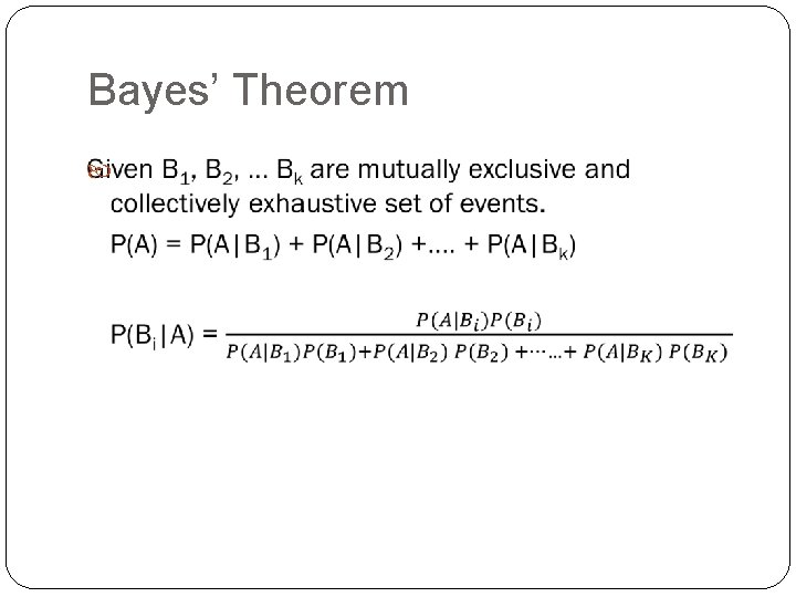 Bayes’ Theorem 