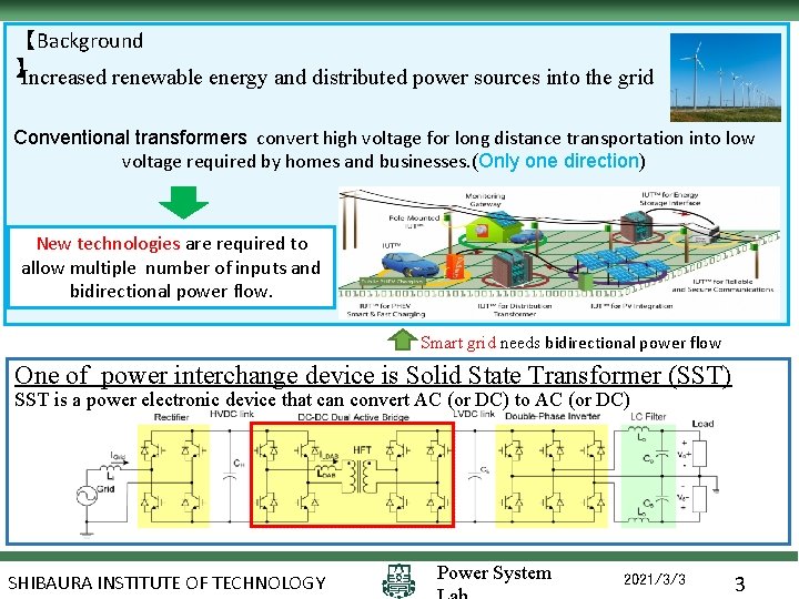 【Background 】 Increased renewable energy and distributed power sources into the grid Conventional transformers