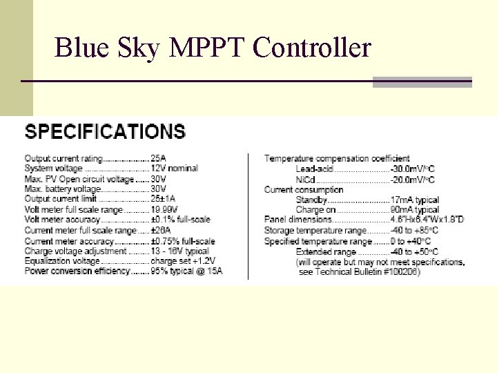 Blue Sky MPPT Controller 