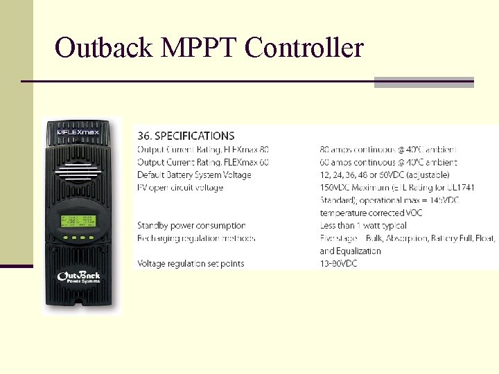 Outback MPPT Controller 