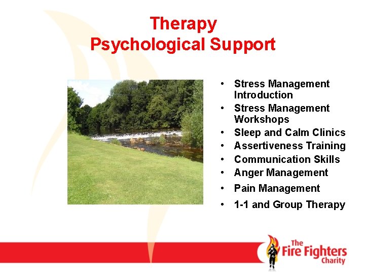 Therapy Psychological Support • Stress Management Introduction • Stress Management Workshops • Sleep and
