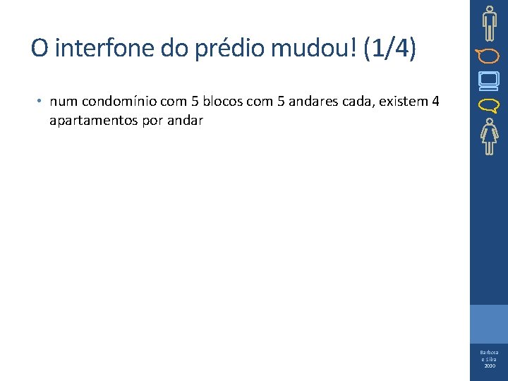 O interfone do prédio mudou! (1/4) • num condomínio com 5 blocos com 5