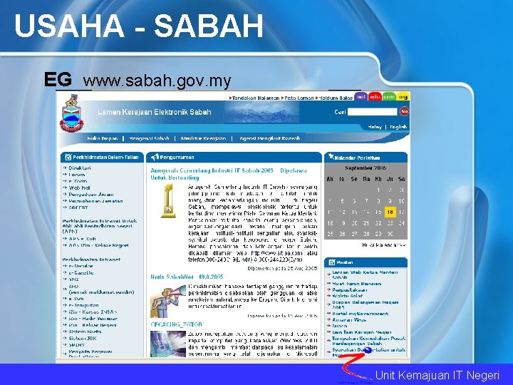 USAHA - SABAH EG www. sabah. gov. my Unit Kemajuan IT Negeri 