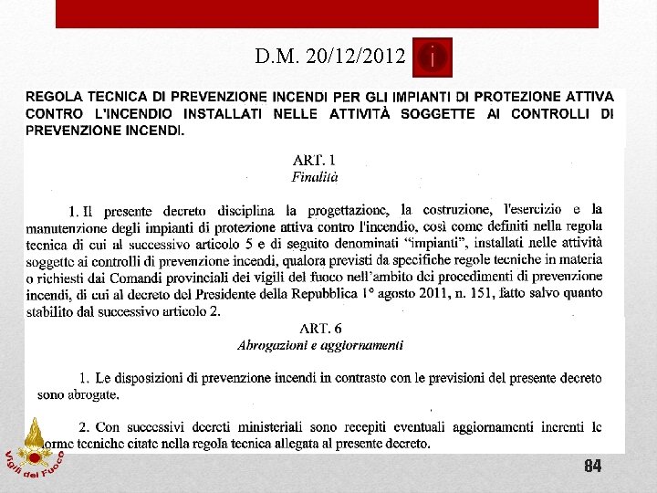 D. M. 20/12/2012 84 D. M. 20/12/2012 84