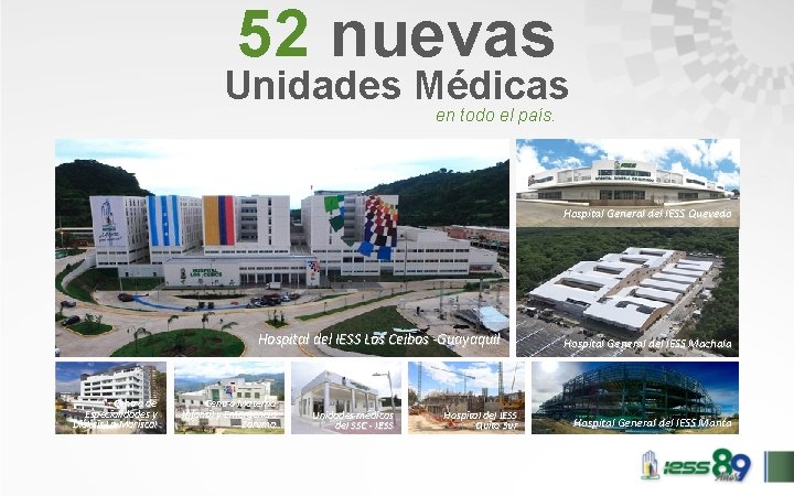 52 nuevas Unidades Médicas en todo el país. Hospital General del IESS Quevedo Hospital