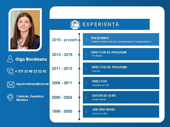  E X P E R I E N Ț Ă 2015 - prezent