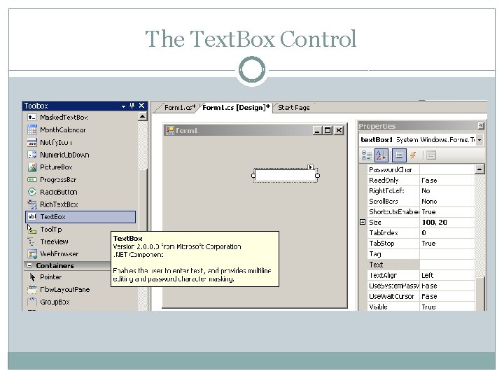 The Text. Box Control 