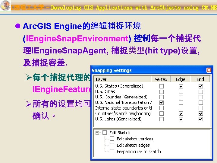 江西理 大学 – Developing GIS Applications with Arc. Objects using C#. NET l Arc.