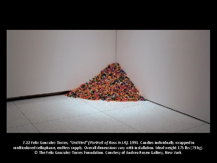 7. 22 Felix Gonzalez-Torres, “Untitled” (Portrait of Ross in LA), 1991. Candies individually wrapped